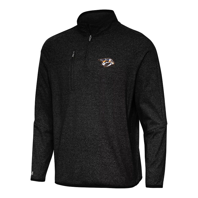 Antigua Heather Nashville Predators Certain Quarter-Zip Tri-Blend Sweatshirt