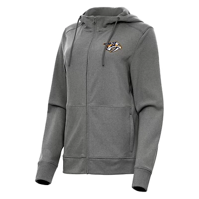 Antigua Heather Nashville Predators Seeker Full-Zip Hoodie