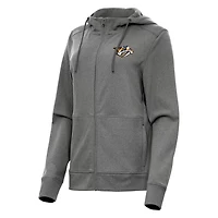 Antigua Heather Nashville Predators Seeker Full-Zip Hoodie