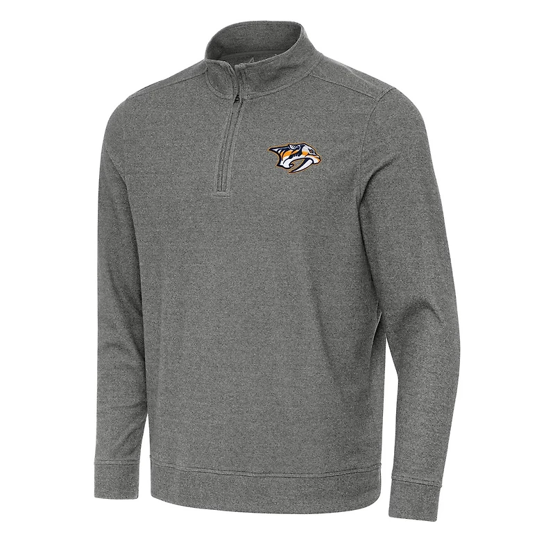 Antigua Heather Nashville Predators Subtle Quarter-Zip Sweatshirt