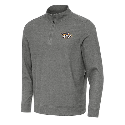 Antigua Heather Nashville Predators Subtle Quarter-Zip Sweatshirt
