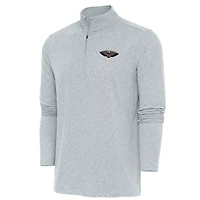 Antigua Heather New Orleans Pelicans Hunk Quarter-Zip Pullover Top