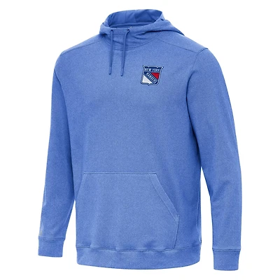 Antigua Heather New York Rangers Cloud Pullover Hoodie