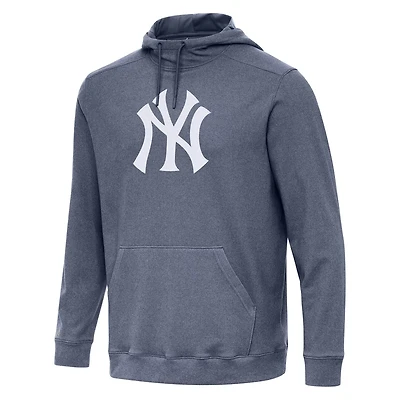 Antigua Heather New York Yankees Cloud Pullover Hoodie