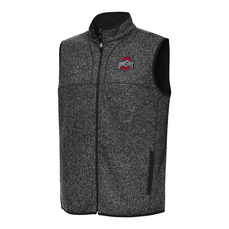 Antigua Heather Ohio State Buckeyes Fortune Full-Zip Vest