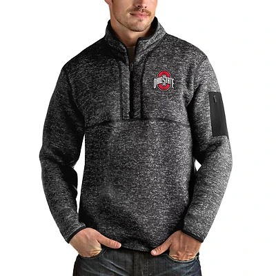 Antigua Heather Ohio State Buckeyes Fortune Half-Zip Pullover Jacket