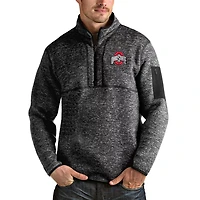 Antigua Heather Ohio State Buckeyes Fortune Half-Zip Pullover Jacket