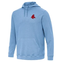Antigua Heather Powder Boston Red Sox Cloud Pullover Hoodie