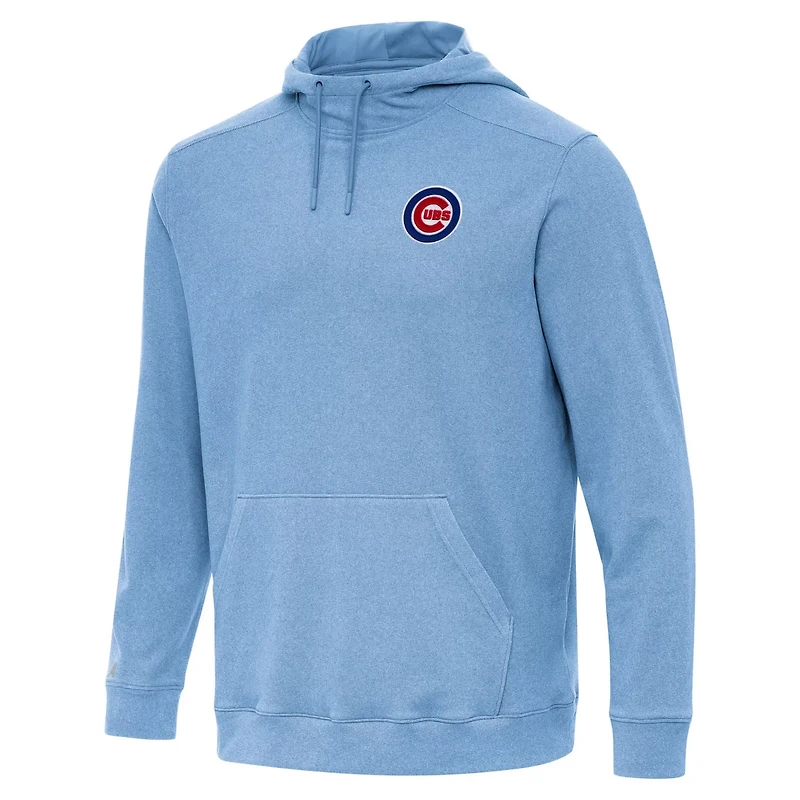 Antigua Heather Powder Chicago Cubs Cloud Pullover Hoodie