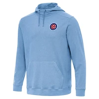 Antigua Heather Powder Chicago Cubs Cloud Pullover Hoodie