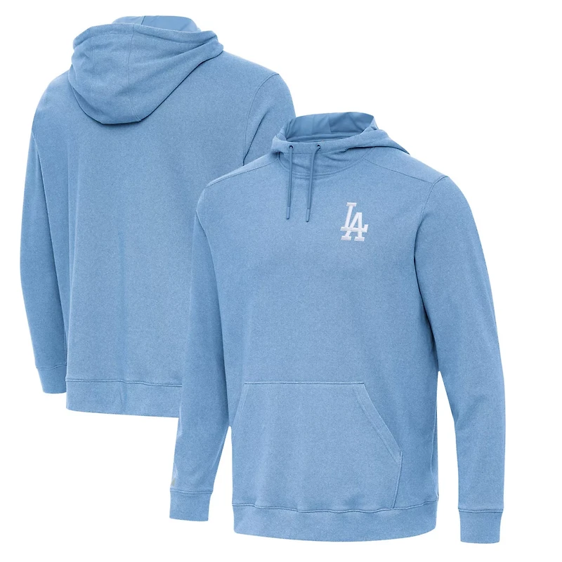 Antigua Heather Powder Los Angeles Dodgers Cloud Pullover Hoodie