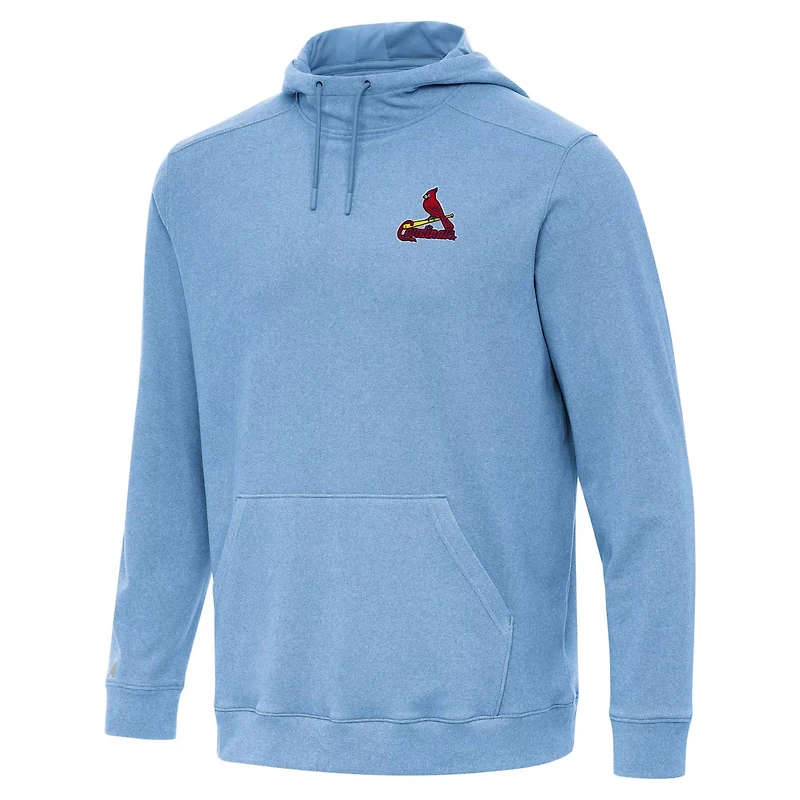 Antigua Heather Powder St Louis Cardinals Cloud Pullover Hoodie