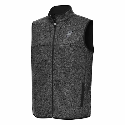 Antigua Heather San Antonio Spurs Fortune Full-Zip Vest