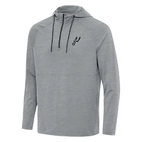Antigua Heather San Antonio Spurs Spikes Raglan Quarter-Zip Hoodie