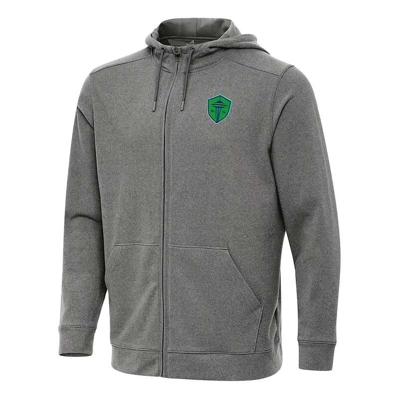 Antigua Heather Seattle Sounders FC Effortless Full-Zip Hoodie