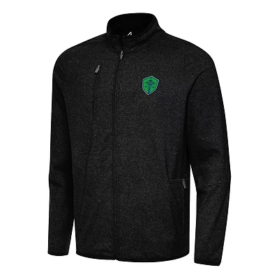 Antigua Heather Seattle Sounders FC Hold-Up Tri-Blend Full-Zip Jacket