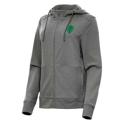 Antigua Heather Seattle Sounders FC Seeker Full-Zip Hoodie