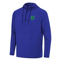 Antigua Heather Seattle Sounders FC Spikes Raglan Quarter-Zip Hoodie