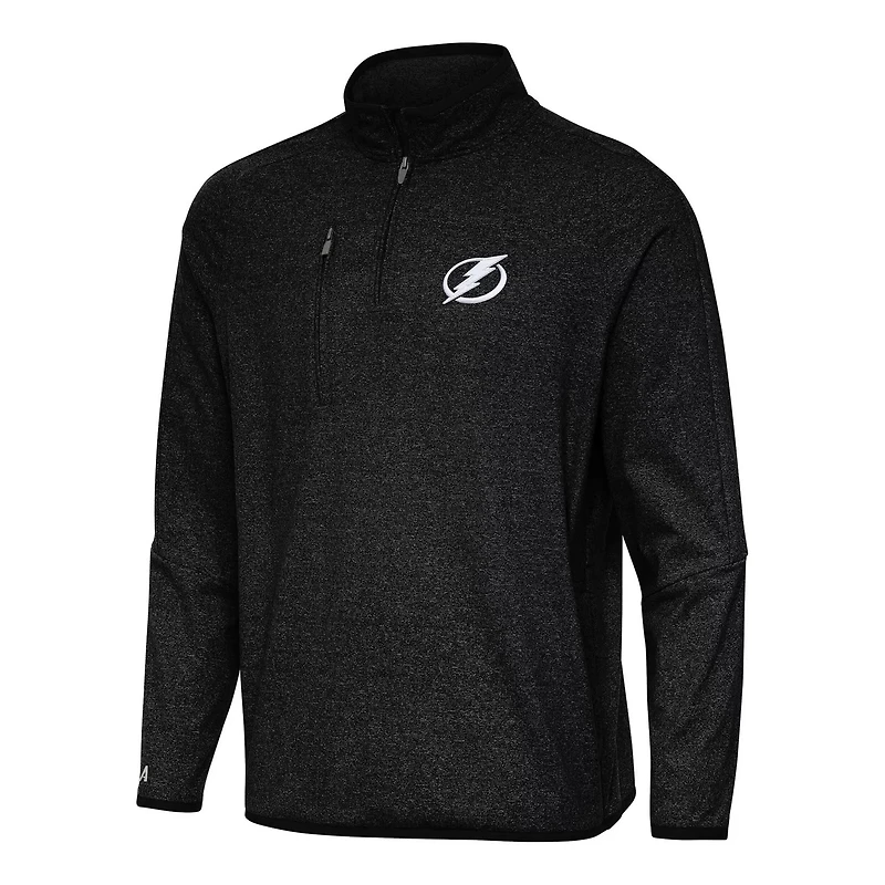 Antigua Heather Tampa Bay Lightning Certain Quarter-Zip Tri-Blend Sweatshirt