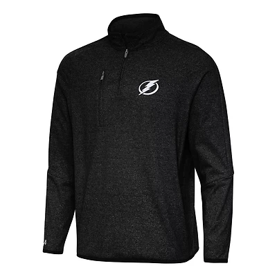 Antigua Heather Tampa Bay Lightning Certain Quarter-Zip Tri-Blend Sweatshirt