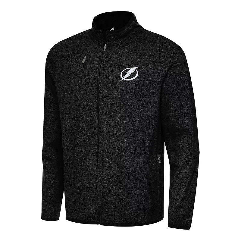 Antigua Heather Tampa Bay Lightning Hold-Up Full-Zip Tri-Blend Jacket