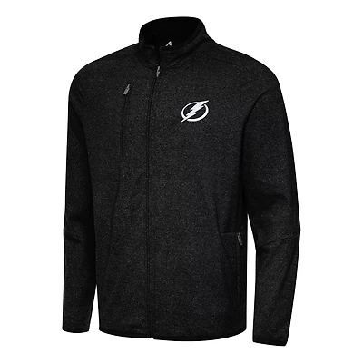 Antigua Heather Tampa Bay Lightning Hold-Up Full-Zip Tri-Blend Jacket