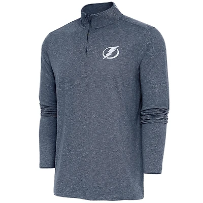 Antigua Heather Tampa Bay Lightning Hunk Quarter-Zip Pullover Top