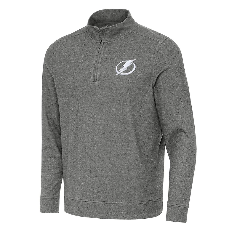 Antigua Heather Tampa Bay Lightning Subtle Quarter-Zip Sweatshirt
