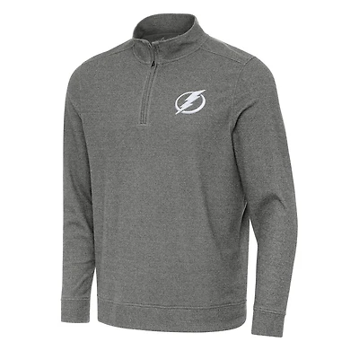 Antigua Heather Tampa Bay Lightning Subtle Quarter-Zip Sweatshirt