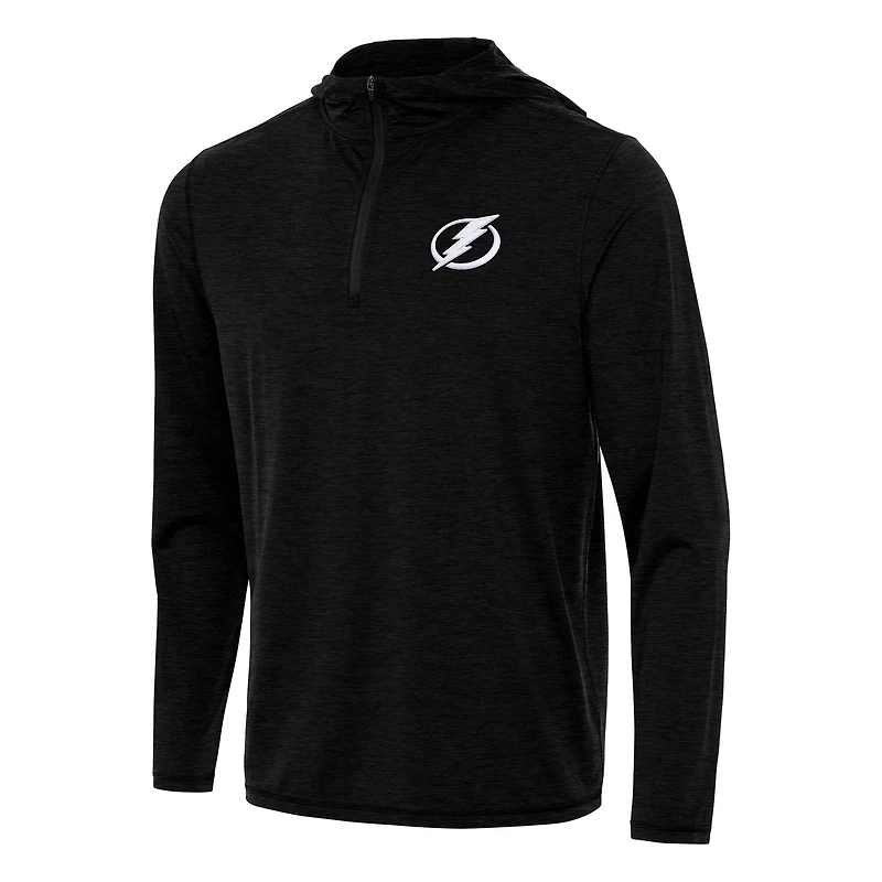 Antigua Heather Tampa Bay Lightning Tidy Quarter-Zip Hoodie