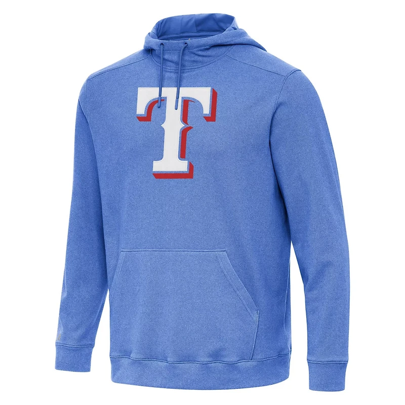 Antigua Heather Texas Rangers Cloud Pullover Hoodie