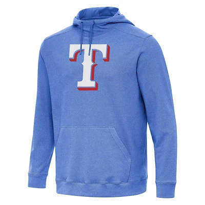 Antigua Heather Texas Rangers Cloud Pullover Hoodie