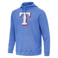 Antigua Heather Texas Rangers Cloud Pullover Hoodie