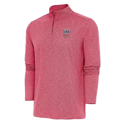 Antigua Heather USWNT Hunk Quarter-Zip Top