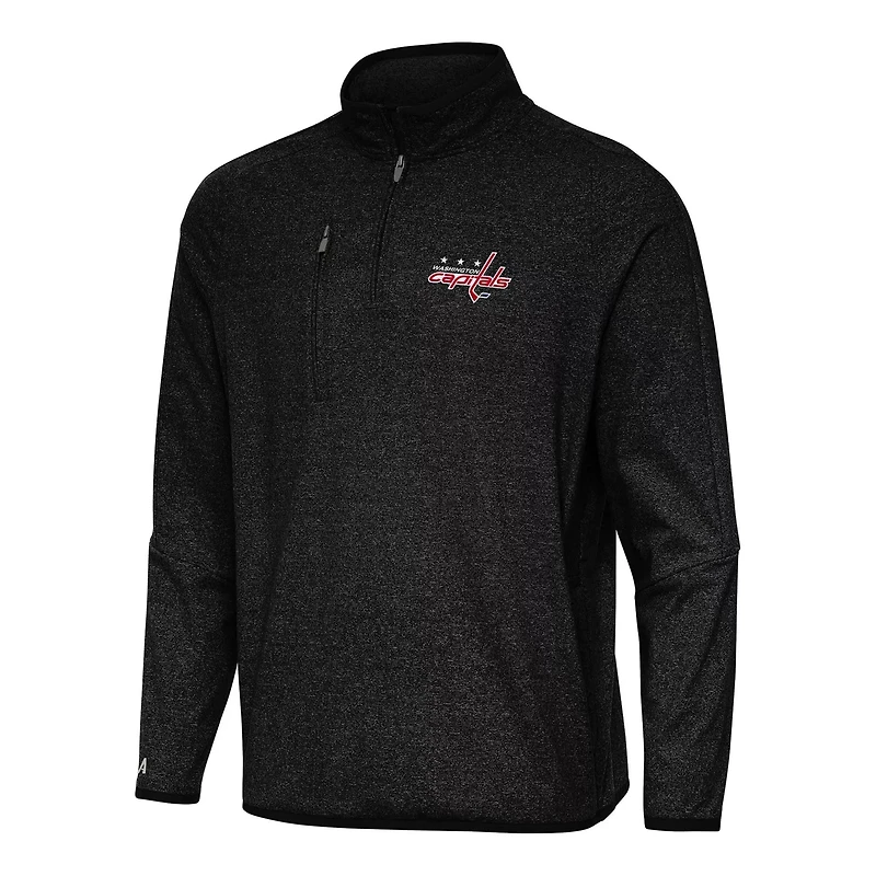 Antigua Heather Washington Capitals Certain Quarter-Zip Tri-Blend Sweatshirt