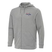 Antigua Heather Washington Capitals Effortless Full-Zip Hoodie Jacket