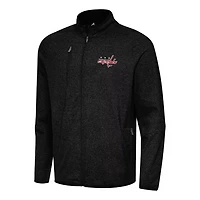 Antigua Heather Washington Capitals Hold-Up Full-Zip Tri-Blend Jacket