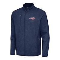 Antigua Heather Washington Capitals Hold-Up Full-Zip Tri-Blend Jacket