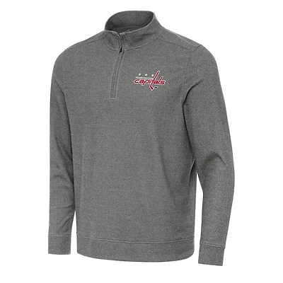 Antigua Heather Washington Capitals Subtle Quarter-Zip Sweatshirt