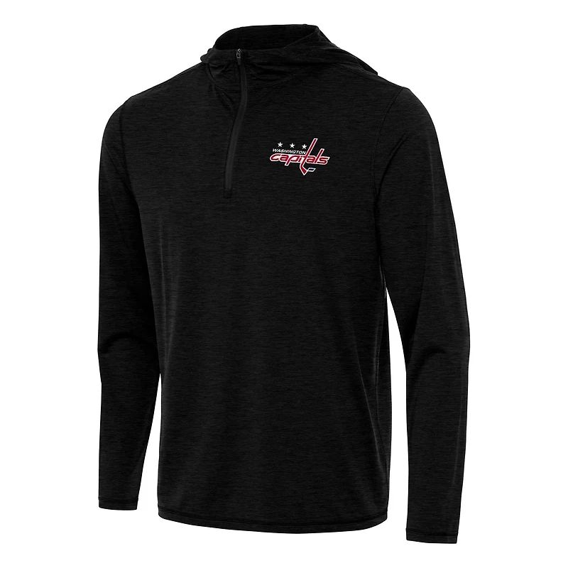 Antigua Heather Washington Capitals Tidy Quarter-Zip Hoodie