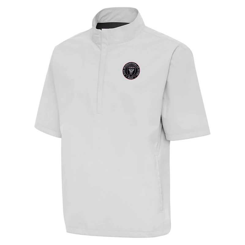 Antigua Inter Miami CF Brisk Short Sleeve Quarter-Zip Windshirt