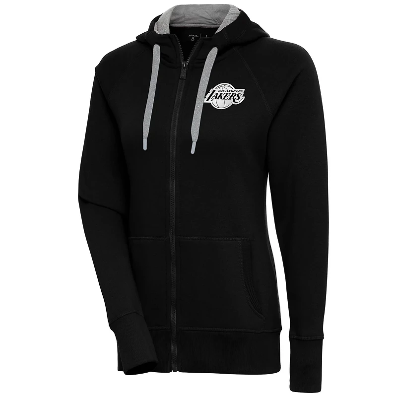 Antigua Los Angeles Lakers Brushed Metallic Victory Full-Zip Hoodie