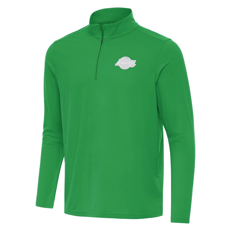 Antigua Los Angeles Lakers St Patrick's Day Intent Quarter-Zip Jacket
