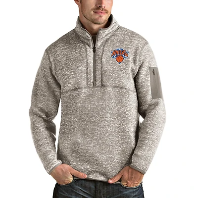 Antigua New York Knicks Fortune Quarter-Zip Pullover Jacket