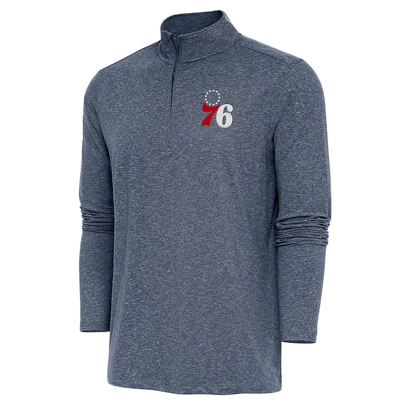 Antigua Men's Philadelphia 76ers Hunk Quarter-Zip Pullover Top