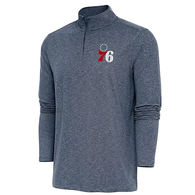 Antigua Men's Philadelphia 76ers Hunk Quarter-Zip Pullover Top
