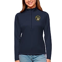 Antigua Milwaukee Brewers Tribute Quarter-Zip Pullover Top