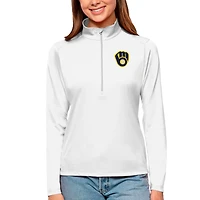 Antigua Milwaukee Brewers Tribute Quarter-Zip Pullover Top