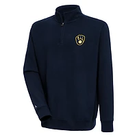 Antigua Milwaukee Brewers Victory Quarter-Zip Pullover Top