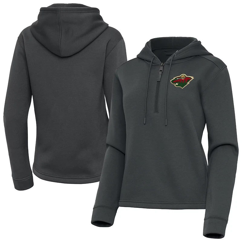 Antigua Minnesota Wild Contemporary Quarter-Zip Hoodie